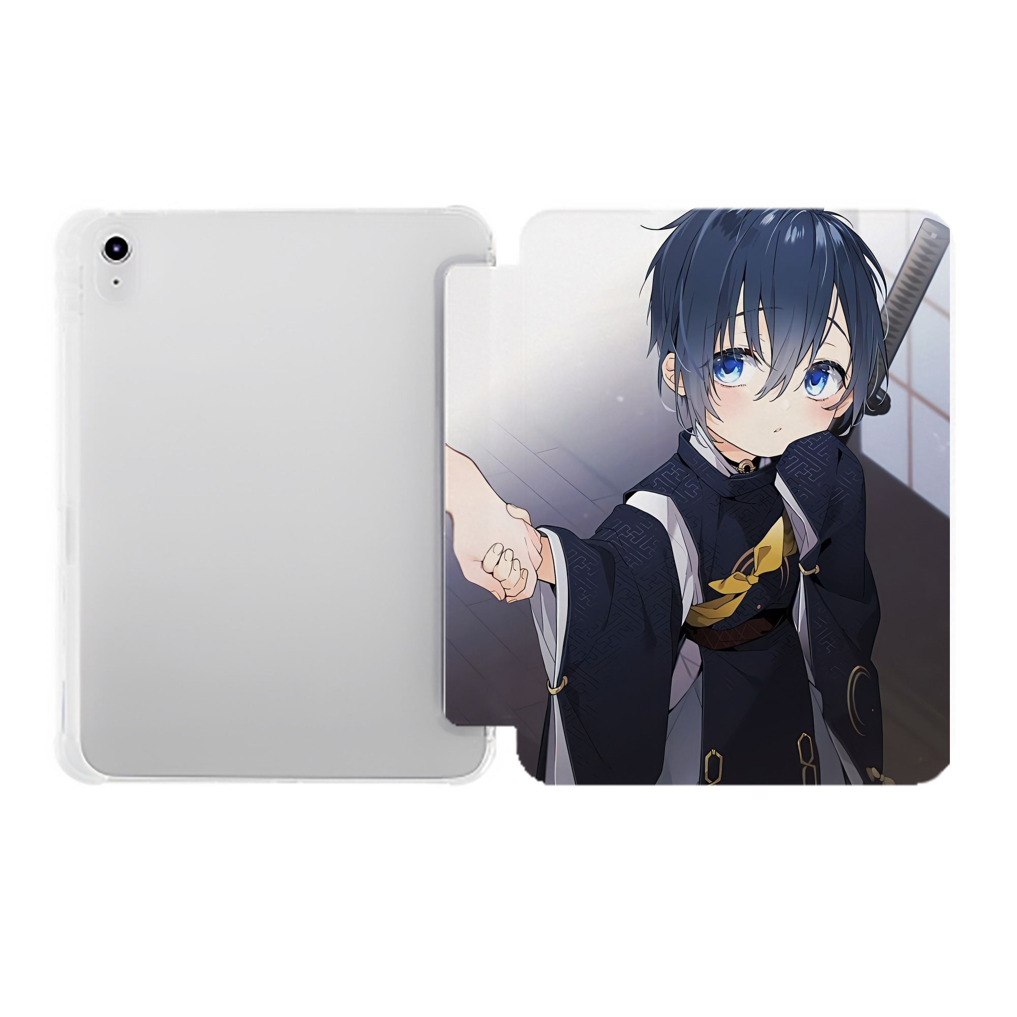 （画像用） 刀剣乱舞 Touken Ranbu IPad ケース ペン収納付き 三つ折りスタンド PUレザー×シリコン 対応機種9.5/10.5/10.9インチ